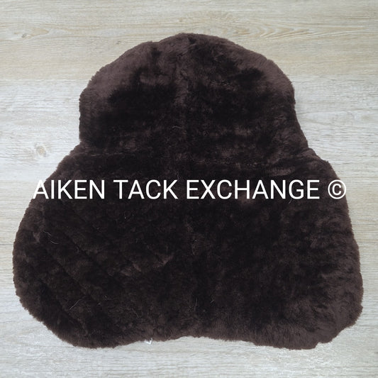 Welcomeget 100% Merino Sheepskin English Saddle Seat Saver, Brown