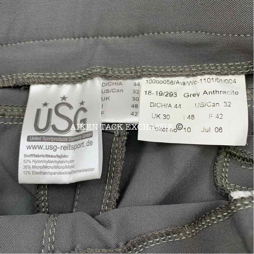 KL Select USG "Ava" Silicone Full Seat Breeches, Size 32
