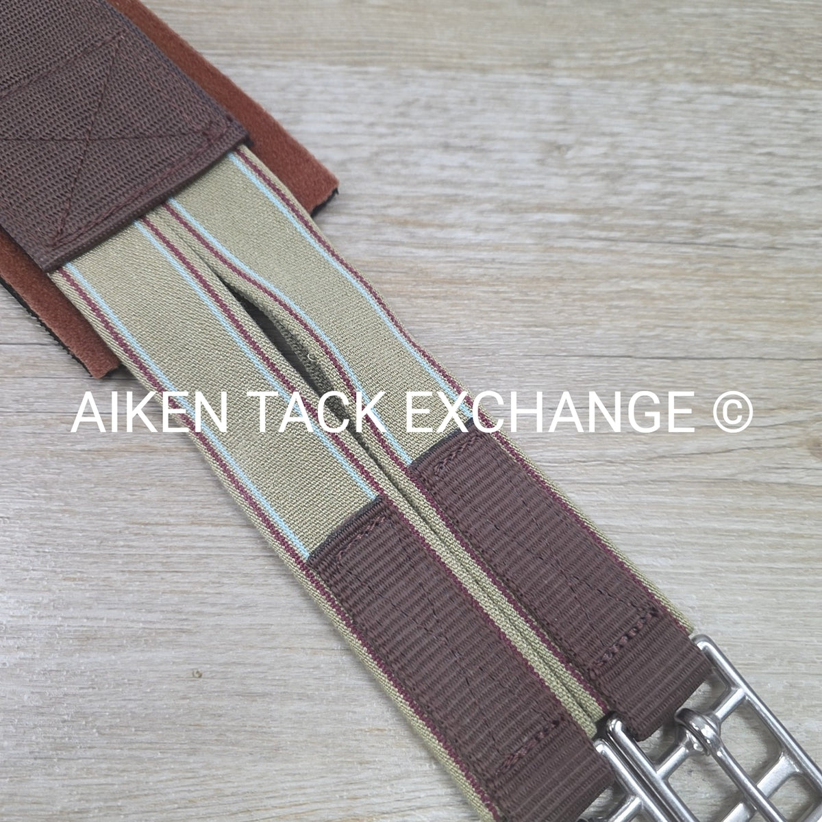 Neoprene Lined Double End Elastic Girth, Brown, Size 54"