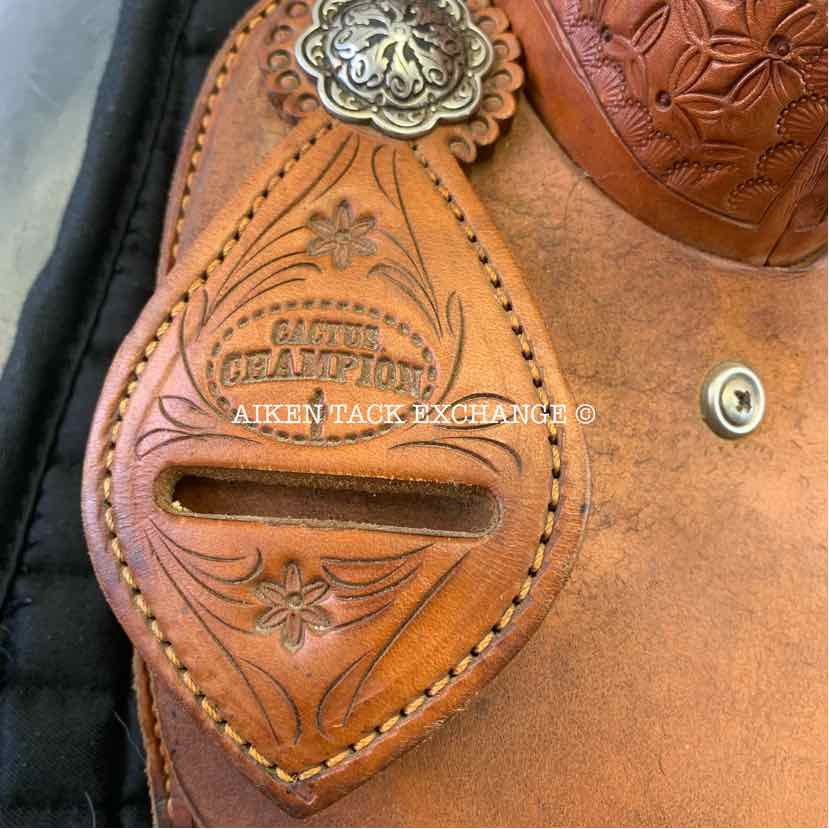 Cactus Saddlery Barrel Racing Trophy Western Saddle, 14" Seat, Wide Tree - Full QH Bars