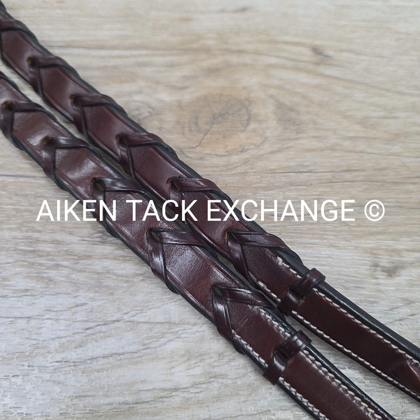 KL Select Round Raised Fancy Stitched Laced Reins, Brown, Size Full