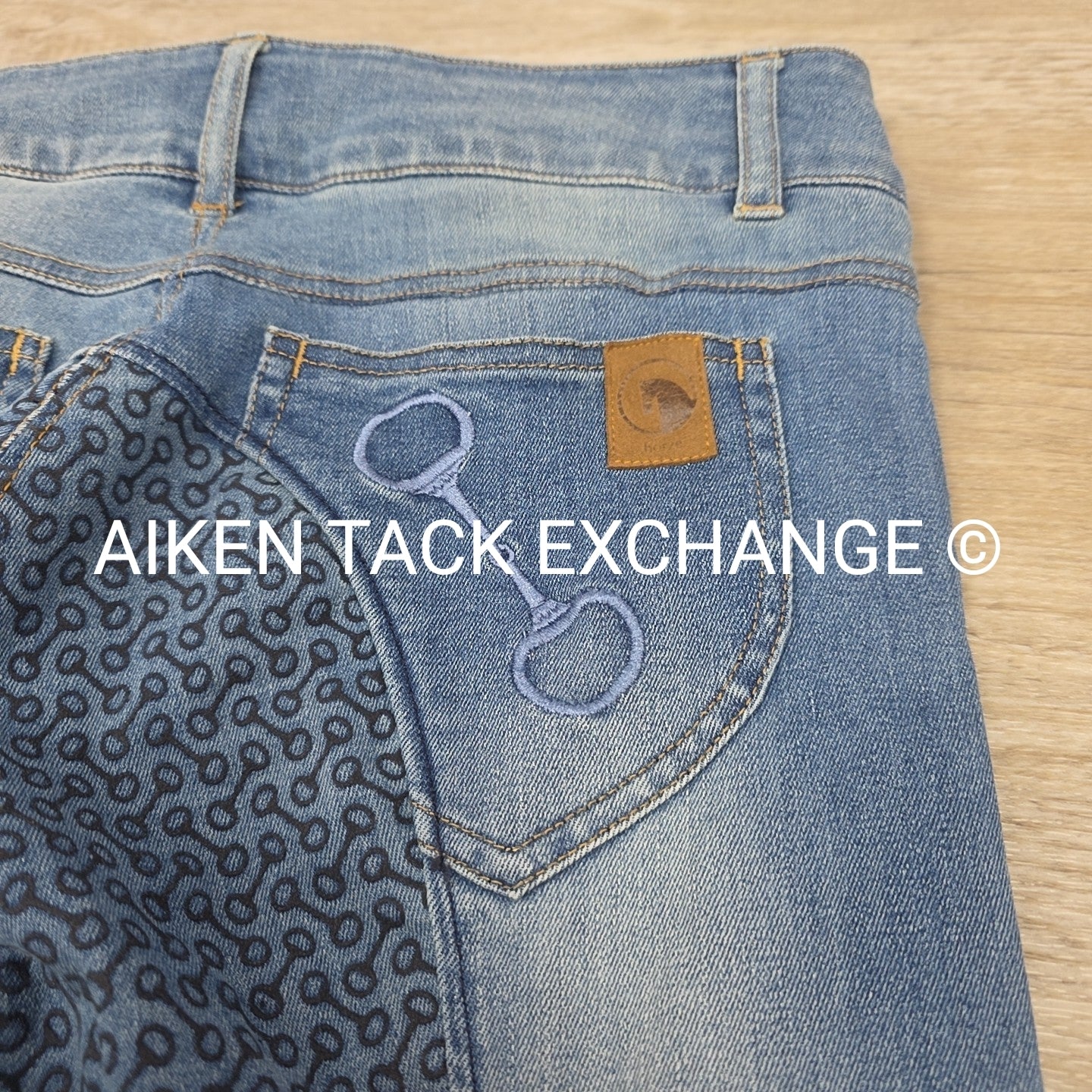 Horze Silicone Grip Full Seat Denim Breeches, Size 28