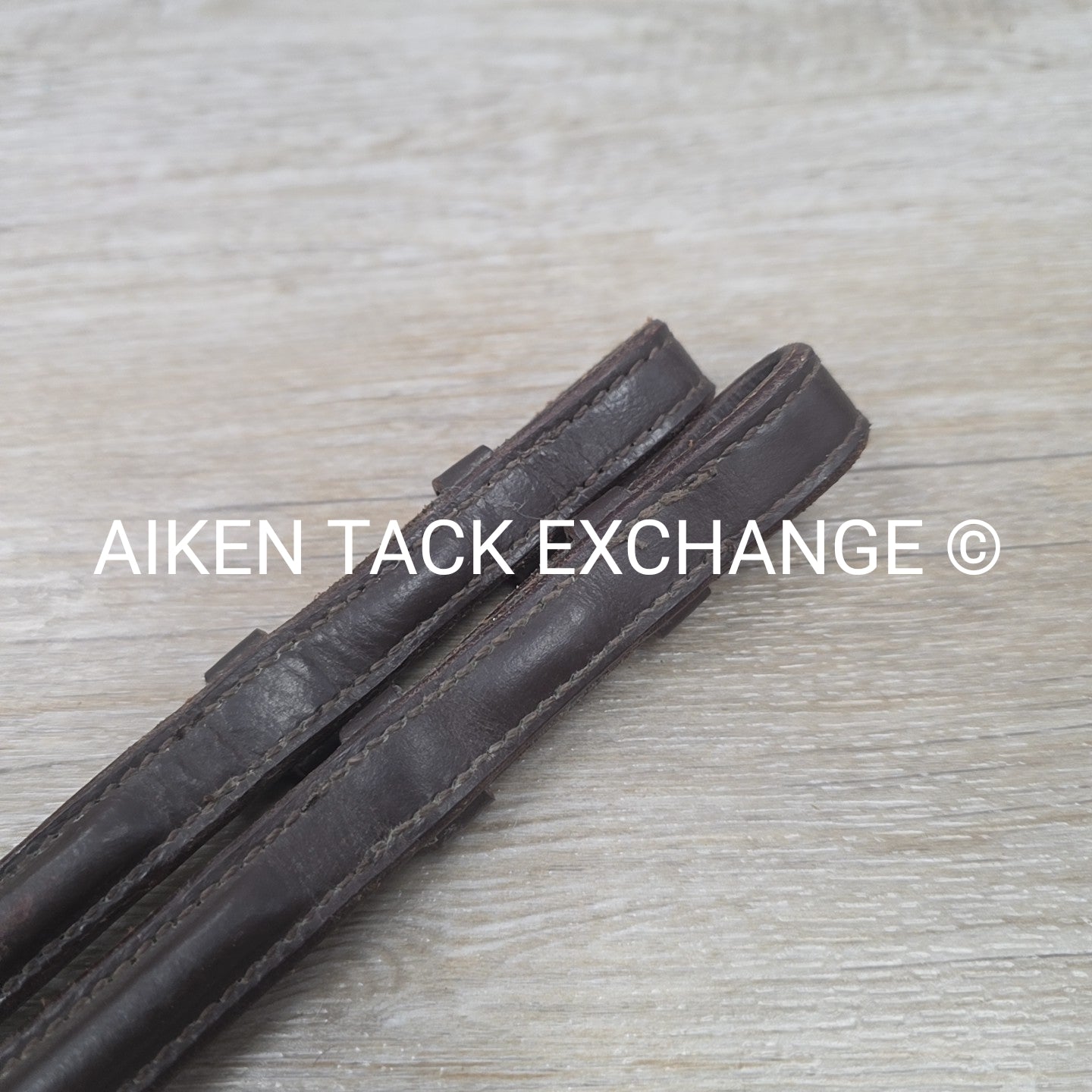 Plain Raised Rubber Reins, Brown, Size Cob / 54"