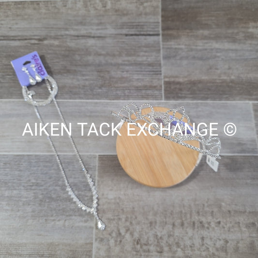 Claire's Bundle - 1 Tiara, 1 Set of Earrings, 1 Necklace, 1 Bracelet