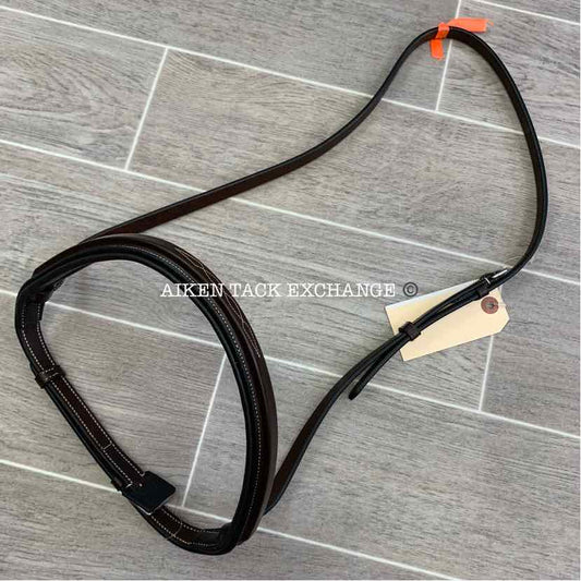 KL Select Red Barn Icon Square Raised Fancy Stitch Noseband, Oversize