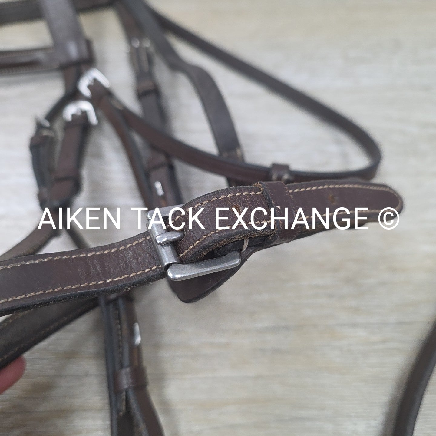 Fancy Stitched Bridle with Matching Laced Reins, Brown, Size Pony