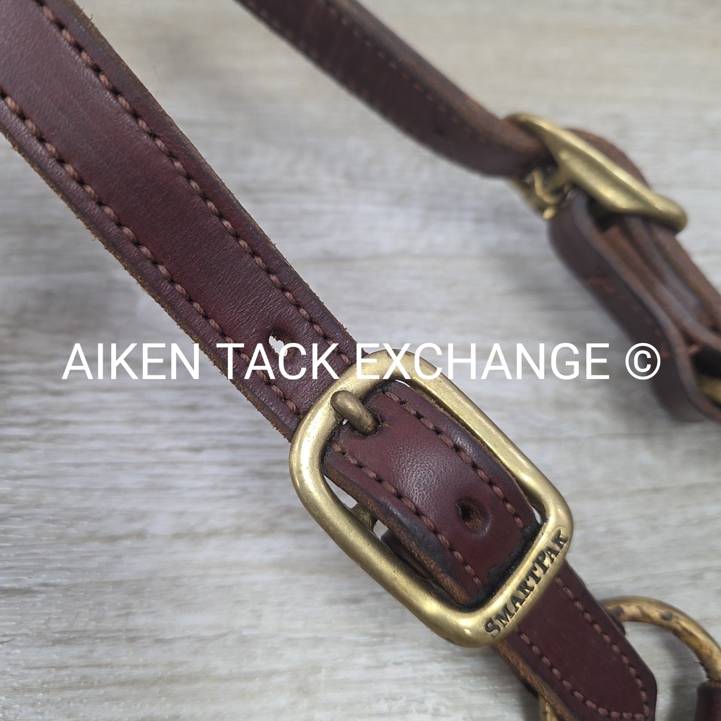 SmartPak Triple Stitch Leather Halter, Brown, Size Full