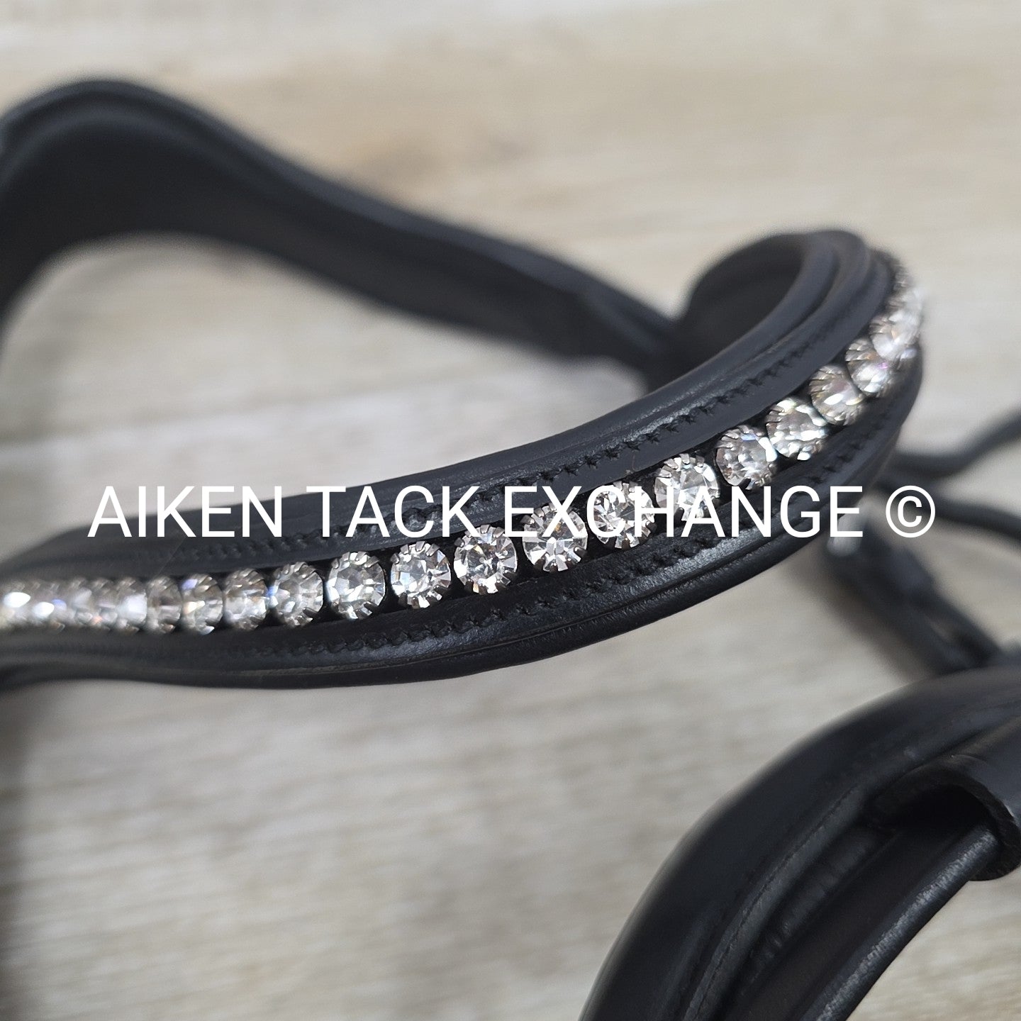 HDR Diamonte Dressage Bridle, Missing Throat Latch & Cheek Pieces, No Reins, Siz