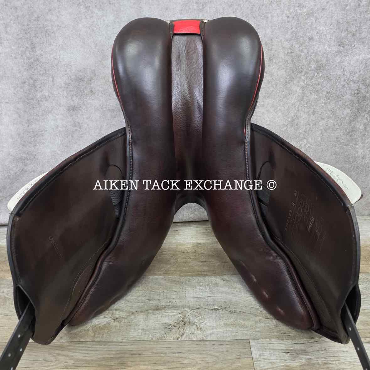 **SOLD** 2017 Stubben Zaria Optimum Deluxe Monoflap Jump Saddle, 17.5" Seat, 29cm - Medium, Wool Flocked Panels