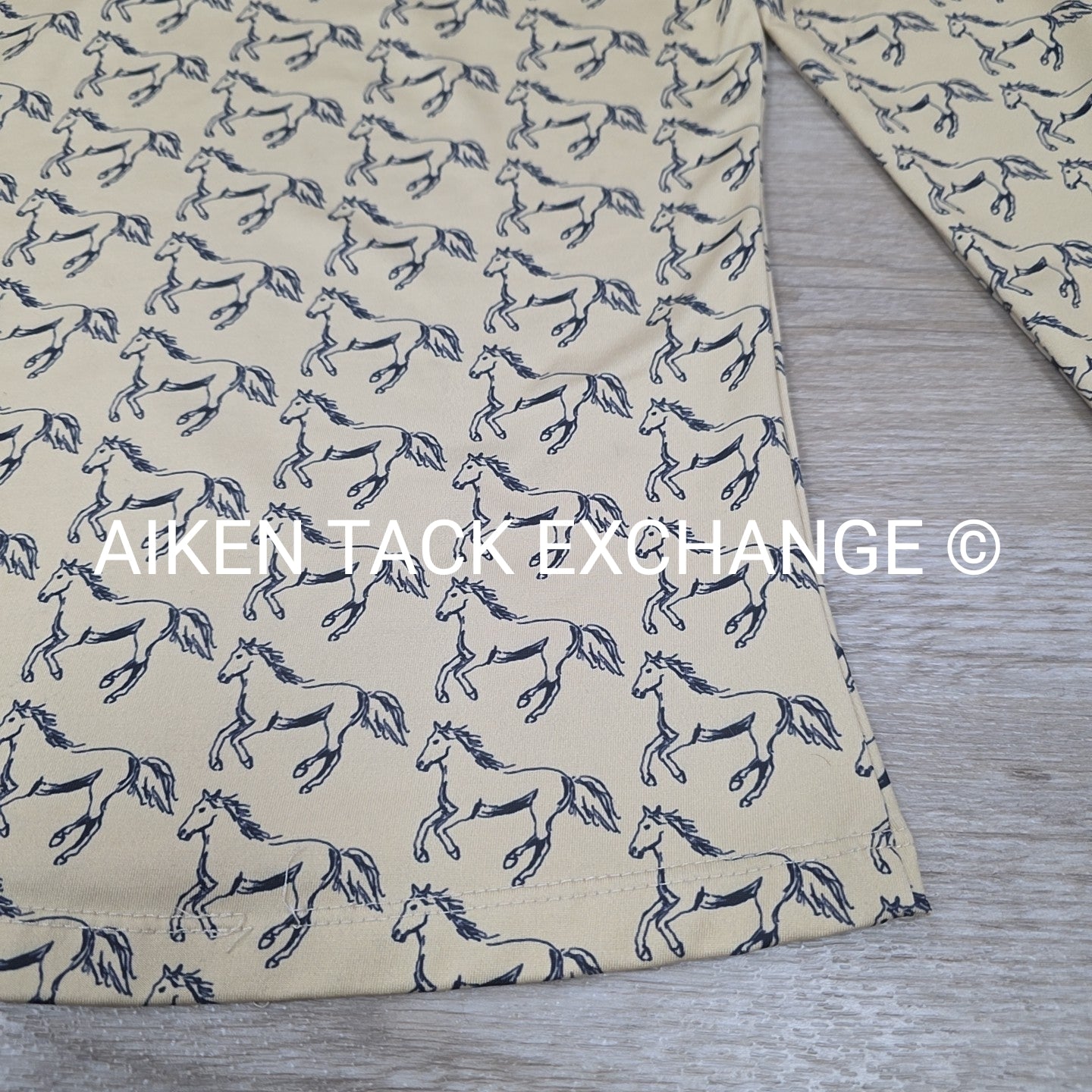 FITS Long Sleeve Winter Tech Shirt, Midnight Navy Horses, Women's Small