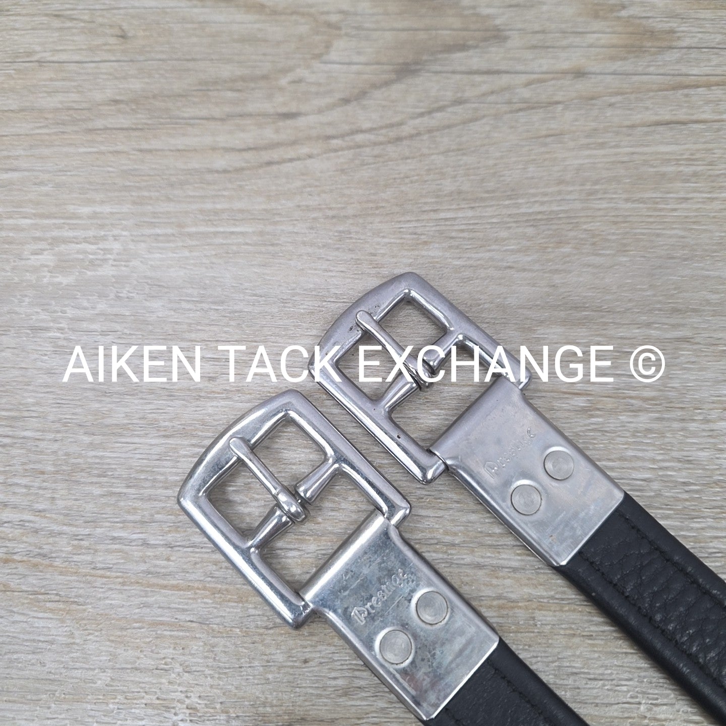 Prestige Nylon Lined Stirrup Leathers, Black, 160 cm / 63"