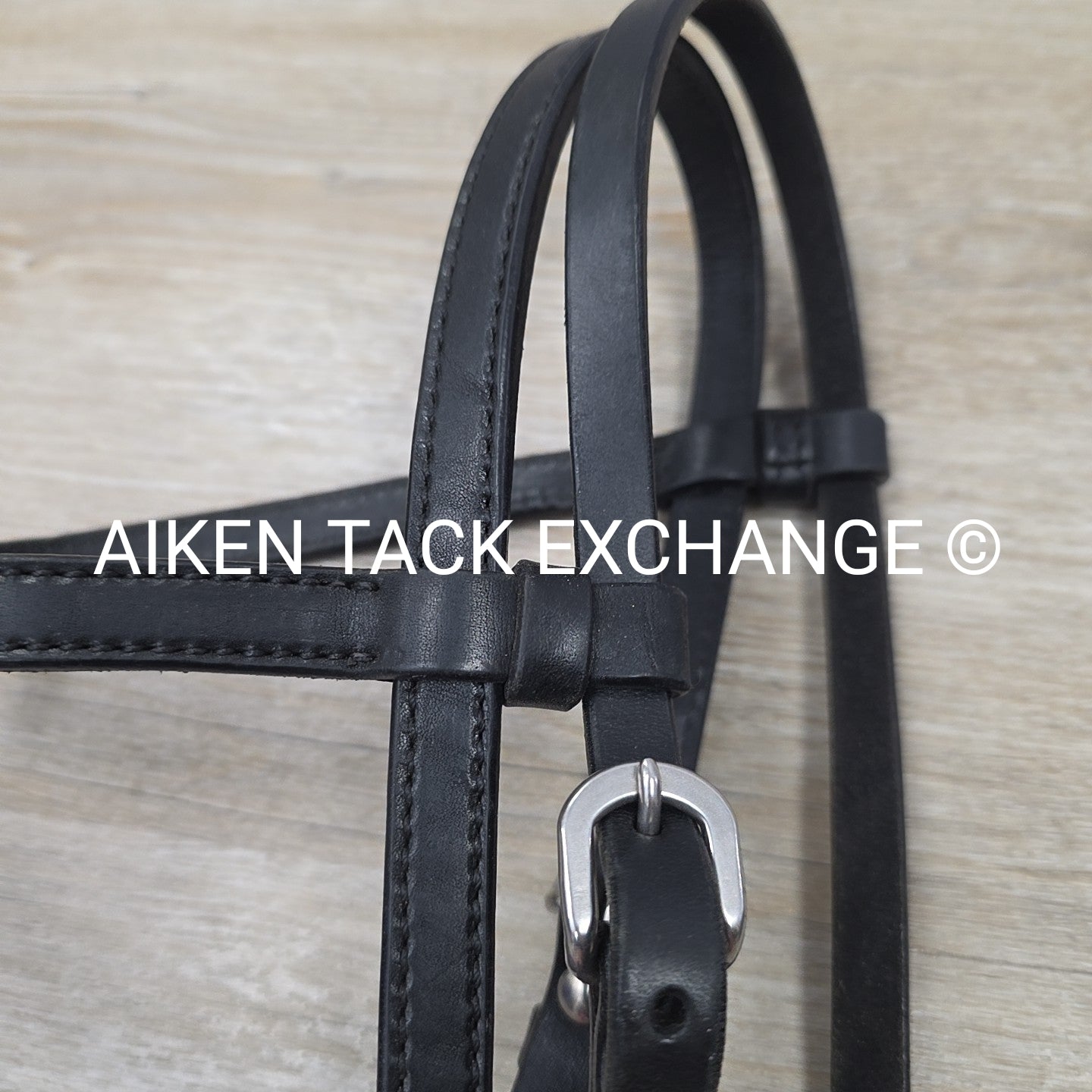 Circle Y Browband Headstall with Reins, Black, Size Full