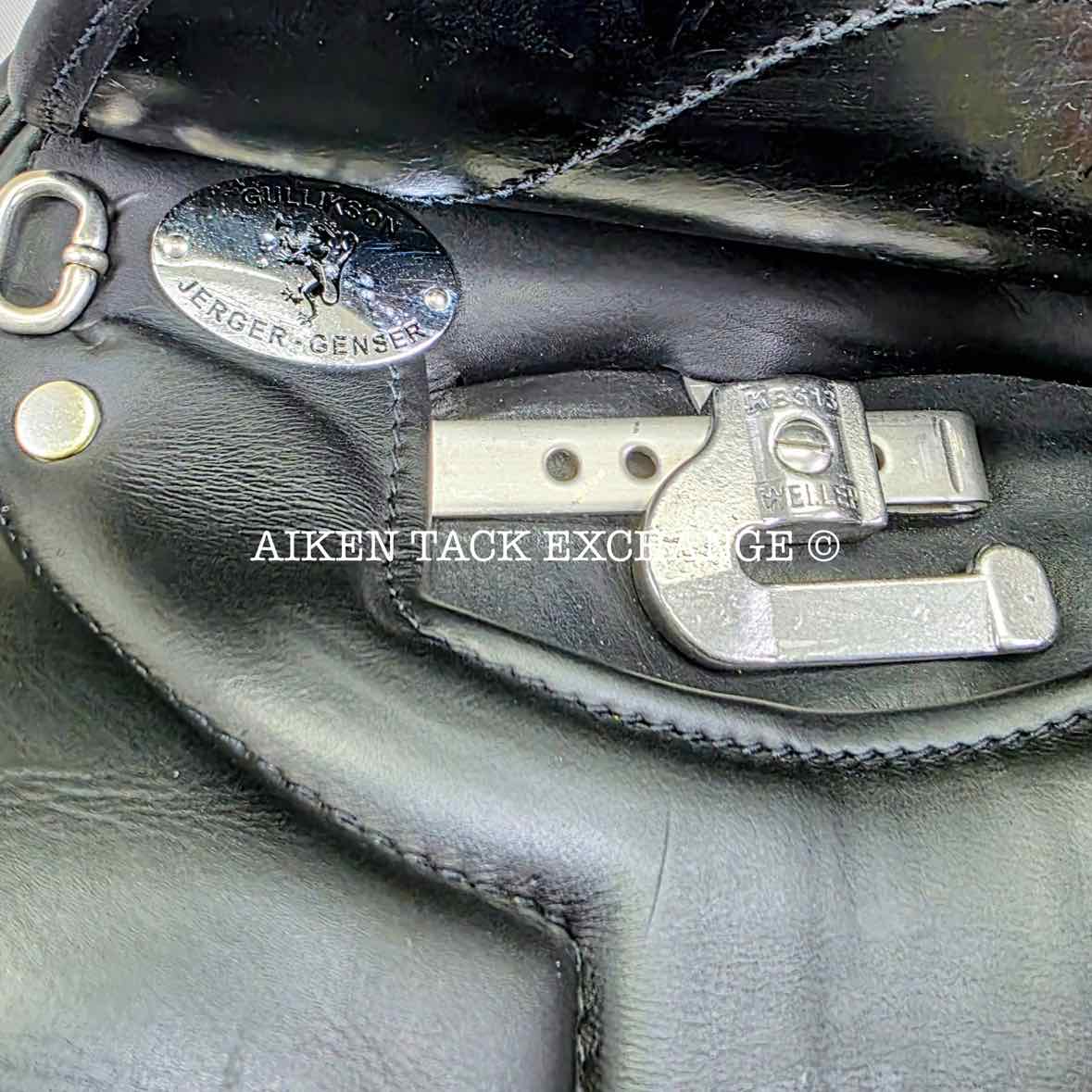 **SOLD** Gullikson Jerger-Genser Dressage Saddle, 17.5" Seat, Extra Short Flap, Wide Tree, Wool Flocked Panels