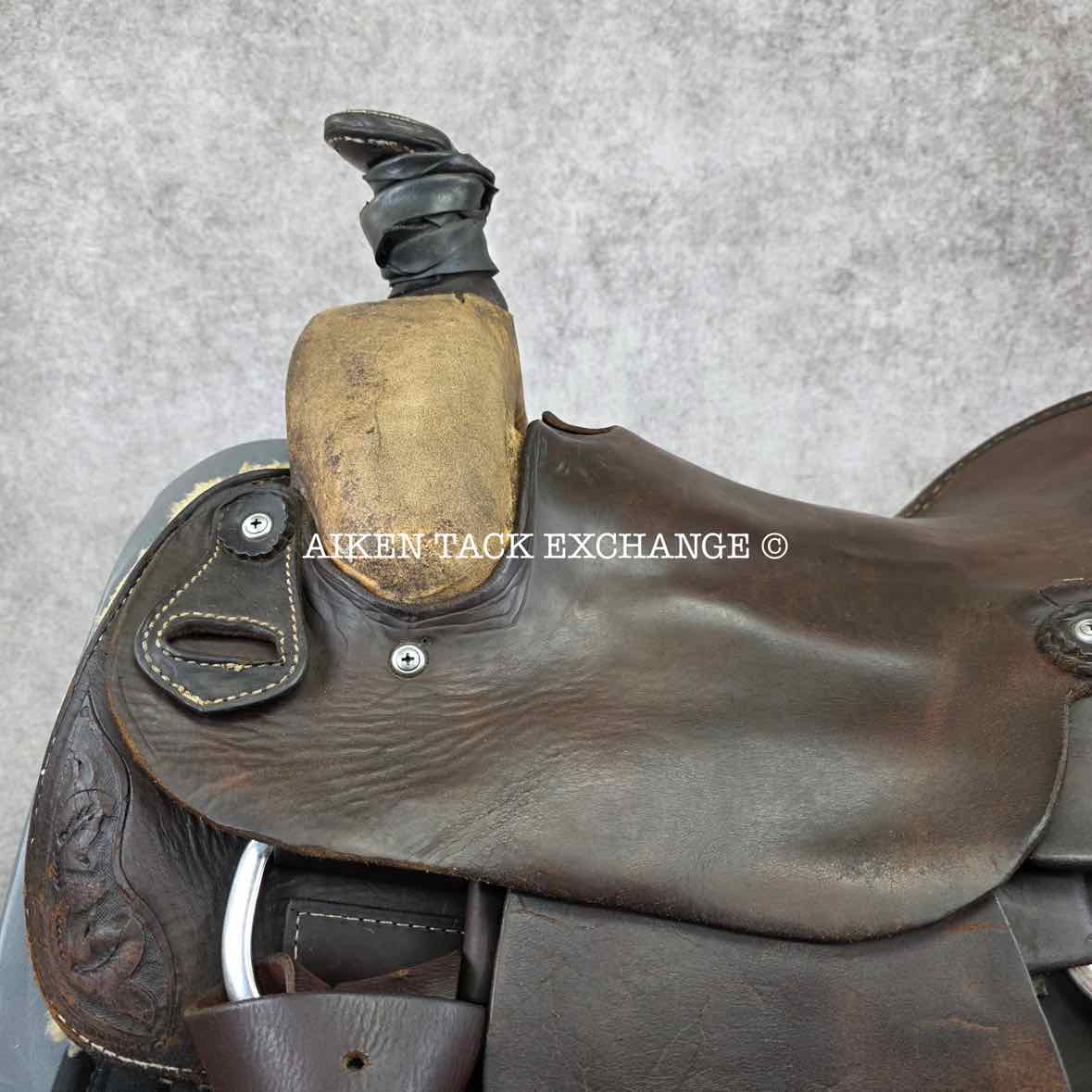 Roping Western Saddle, 15" Seat, Wide Tree - Full QH Bars, Weighs Approximately 49 lbs