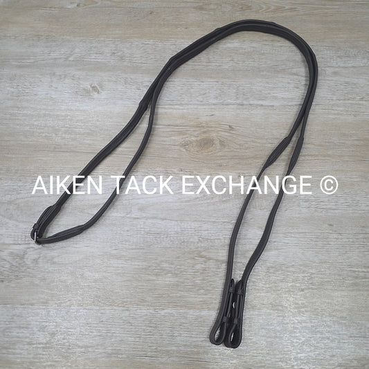 Flexible Fit Padded Leather Reins, Brown, Cob