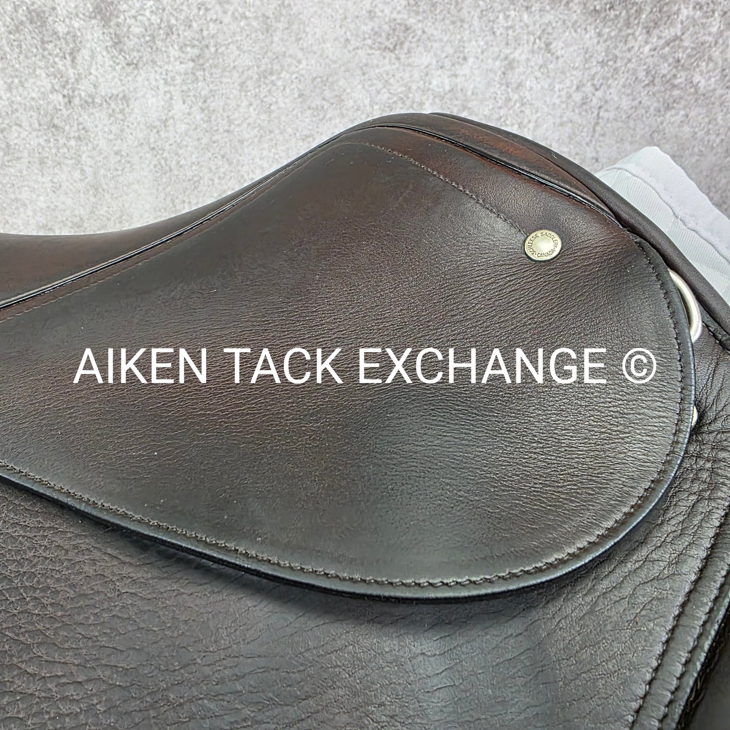 **SOLD** 2002 Schleese Leslie Jump Saddle, 17.5" Seat, Medium Wide Tree, Wool Flocked Panels