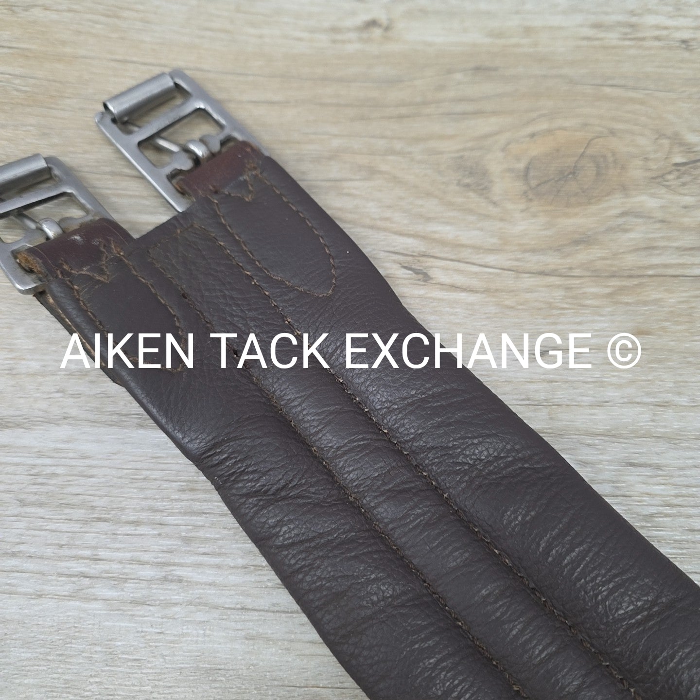 English Girth with Single End Elastic, Brown, 40"