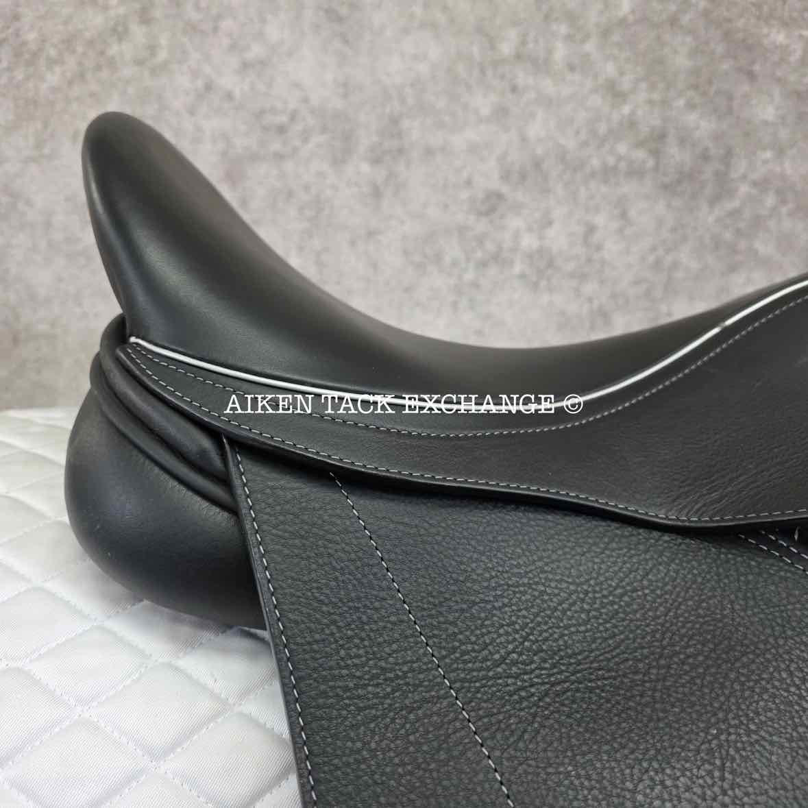 2024 Loxley by Bliss Monoflap Dressage Saddle, 17.5" Seat, Adjustable Tree - Changeable Gullet, Wool Flocked Panels