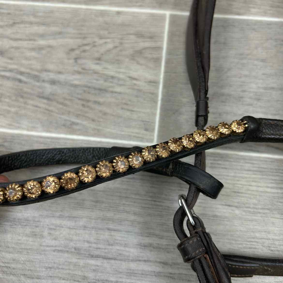 PS of Sweden King Edward Bridle with Bling Browband, No Reins, Brown, Size Full