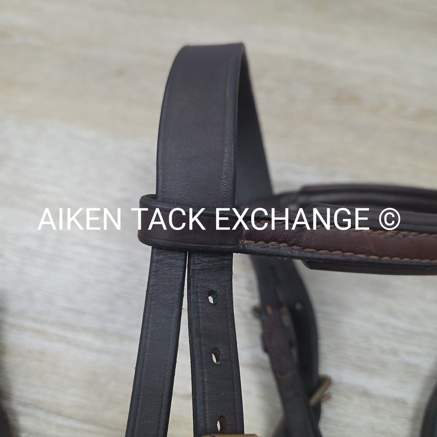 Nunn Finer Bridle Missing Noseband with Flat Leather Reins, Brown, Size Full