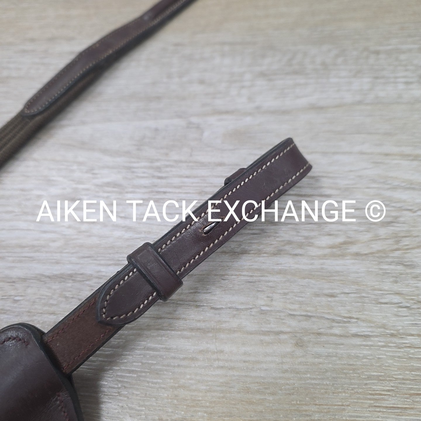 Dy'on Fancy Stitched Cotton Web Reins, Brown, Size Full