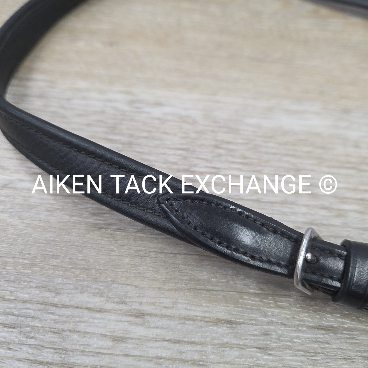 KL Select Red Barn Calf Lined Reins, Black, Size Full