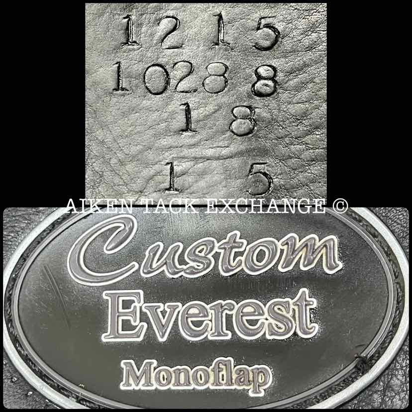 2015 Custom Saddlery Everest Monoflap Dressage Saddle, 18" Seat, Short Flap, Adjustable Tree, Wool Flocked Panels