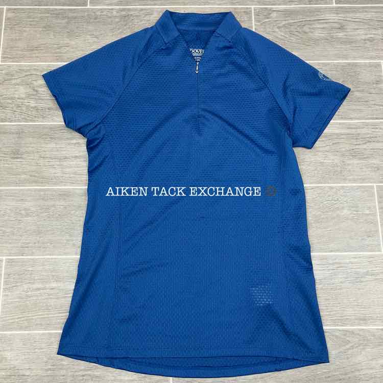 Dover Saddlery Quarter Zip Short Sleeve Shirt, Blue, Size XS