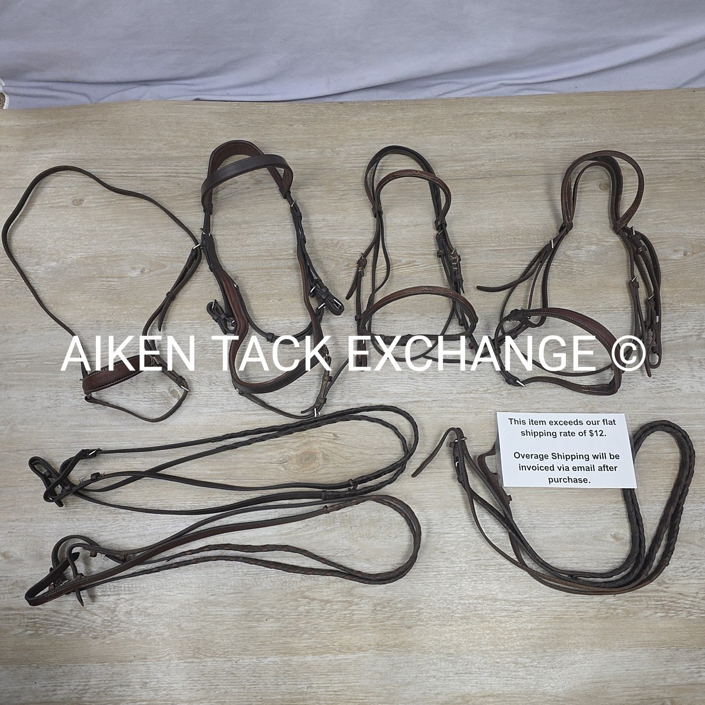 BARGAIN BUNDLE: 2 Fancy Stitched Bridle, 1 Micklem Bridle, 1 Drop Noseband, 3 Pa