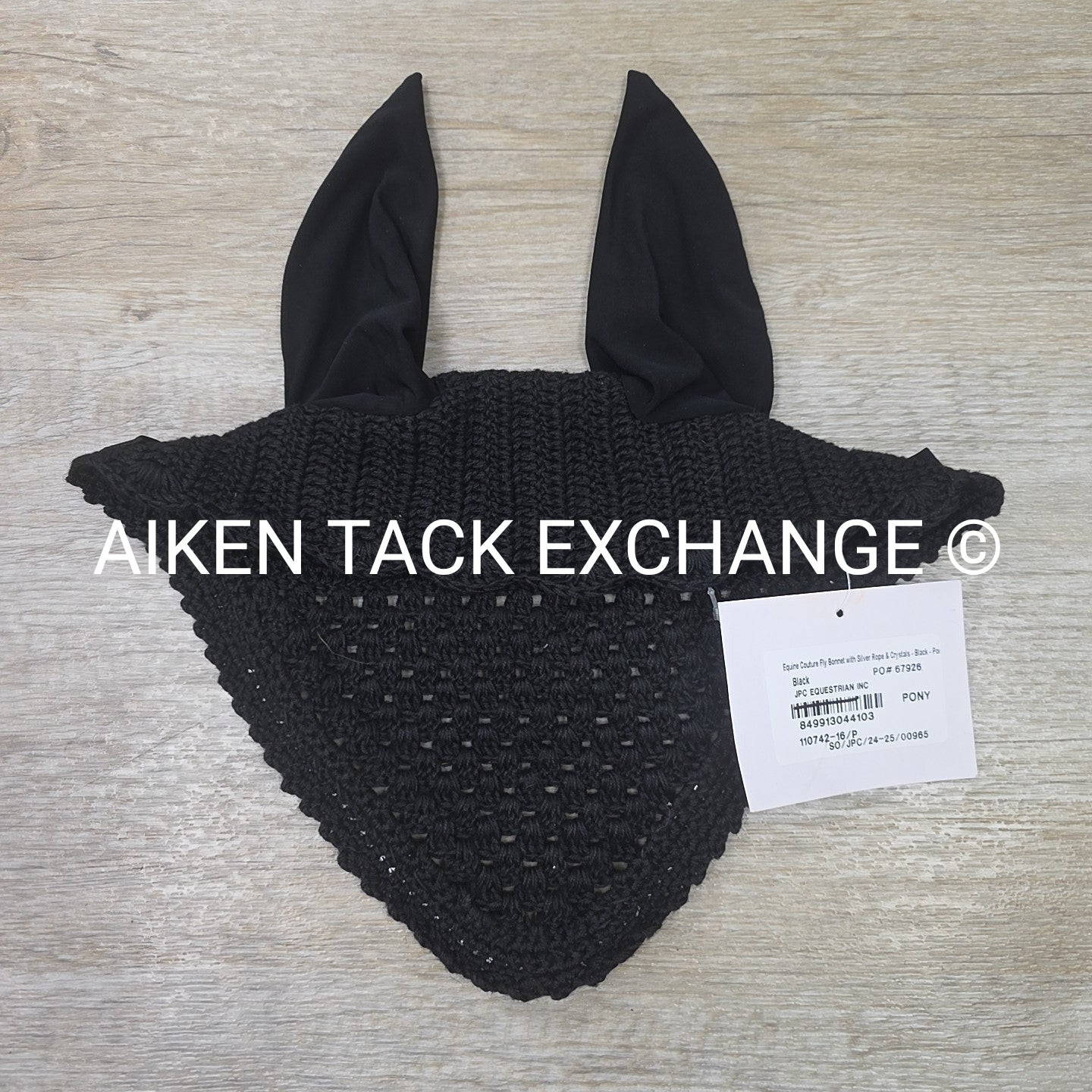 Equine Couture Crystal Ear Bonnet, Size Pony