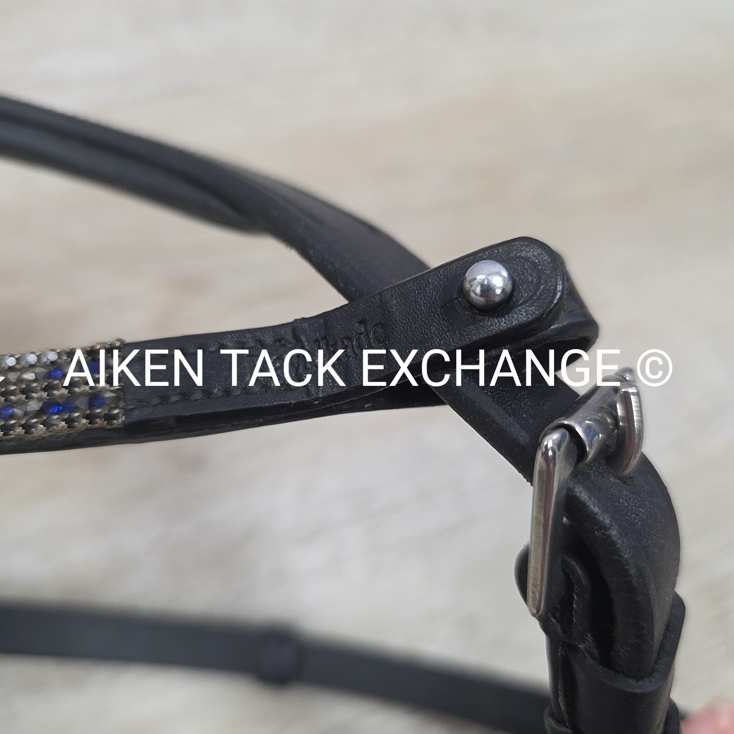 Lumiere Skyla Bitless Bridle with Kavalkade Bling Browband, No Reins, Black, Siz