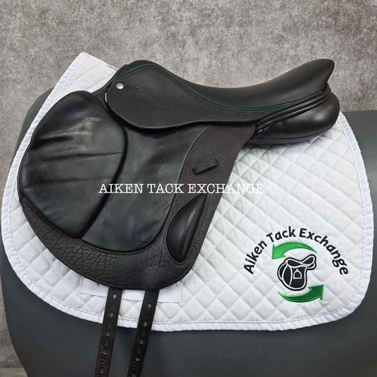 2019 Custom Saddlery Monte Carlo Monoflap Jump Saddle, 17" Seat, Adjustable Tree, Wool Flocked Panels