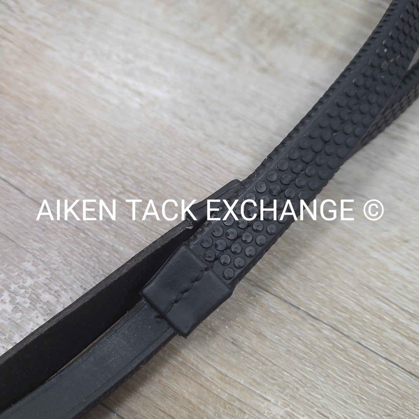 Flat Rubber Reins, Black, 54"
