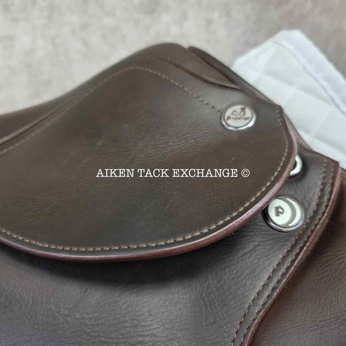 **SOLD** 2020 Prestige Synchrony CPS Jump Saddle, 17" Seat, 34 Tree - MW, Wool Flocked Panels