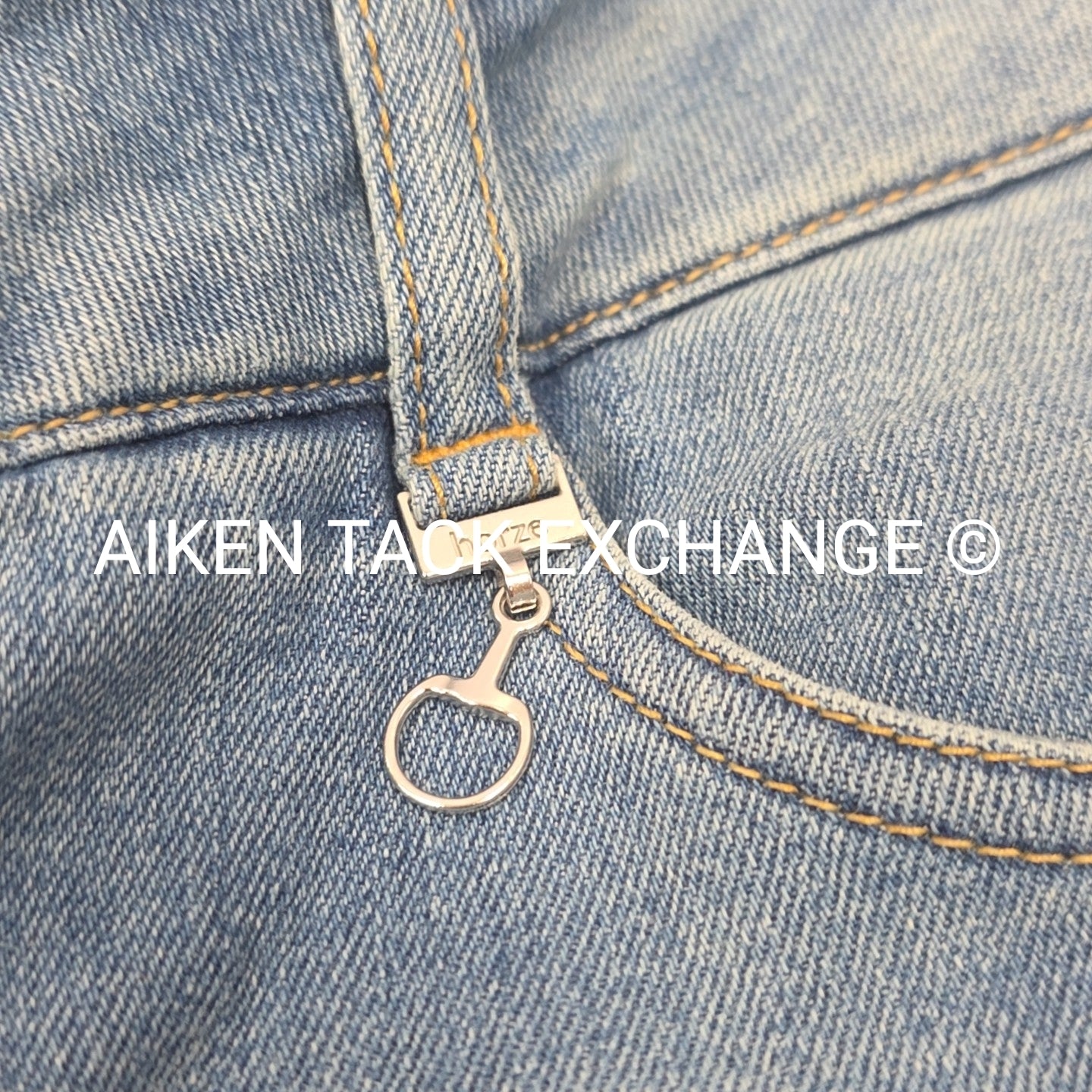 Horze Silicone Grip Full Seat Denim Breeches, Size 28