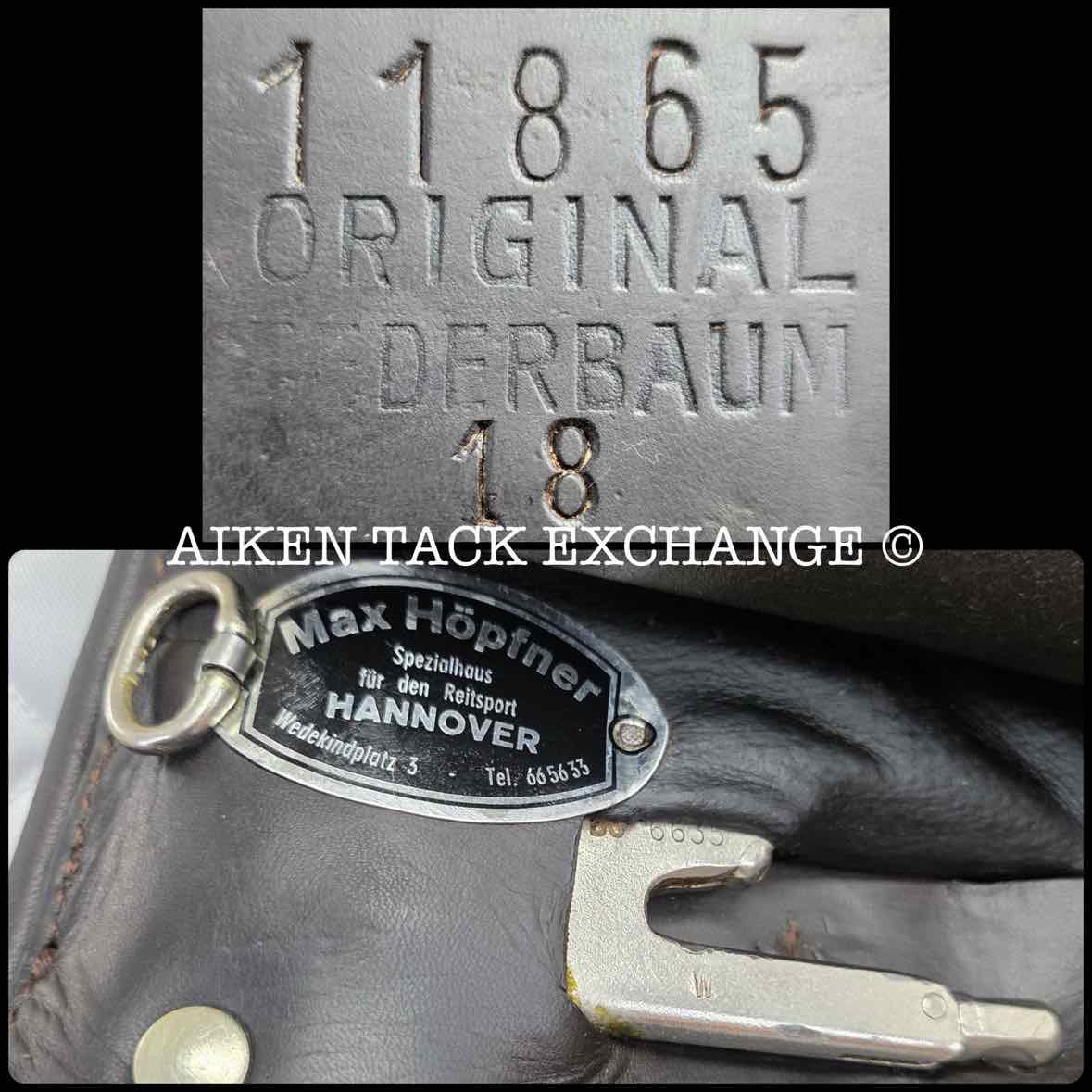 Max Hopfner Dressage Saddle, 18" Seat, Medium Tree, Wool Flocked Panels