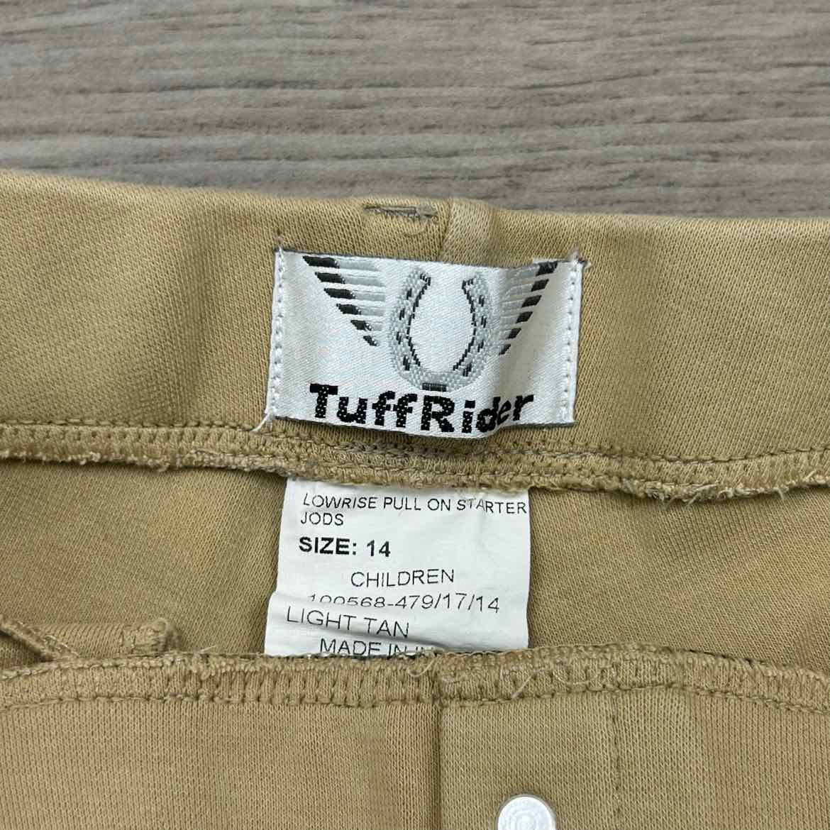 TuffRider Low Rise Starter Knee Patch Pull On Jods, Size 14