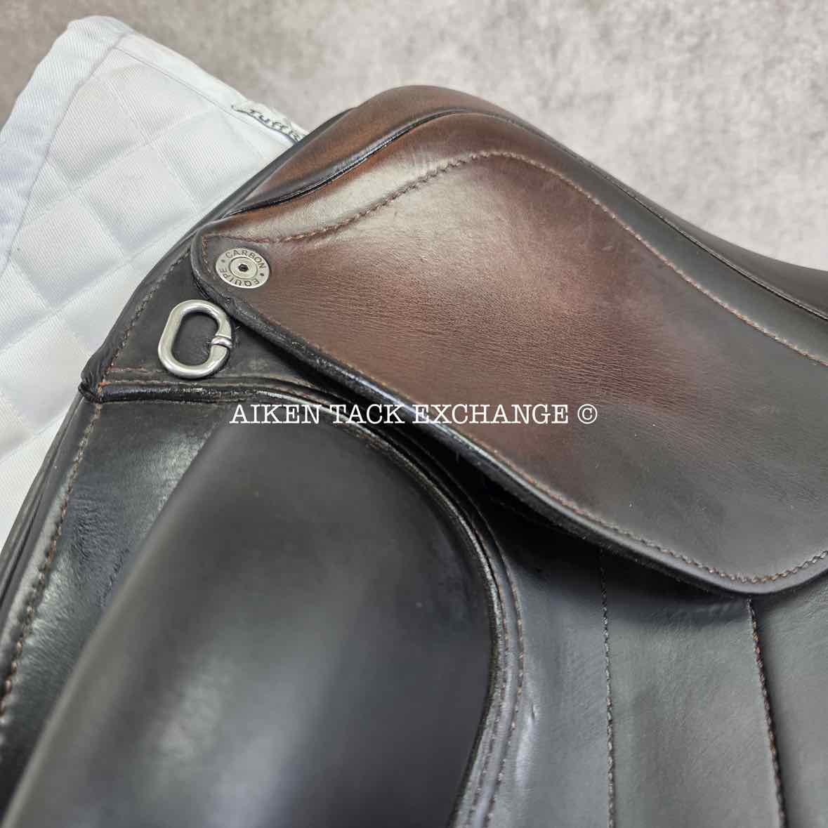 2020 Equipe Viktoria E-Carbon Monoflap Dressage Saddle, 17" Seat, Short Flap, MW/W Tree, Foam Panels