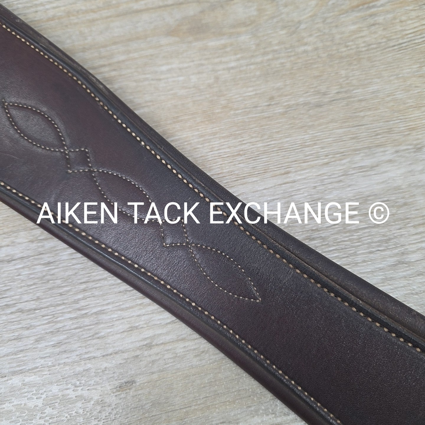 SmartPak Fancy Stitch Girth with Elastic on One Side, Brown, 48"