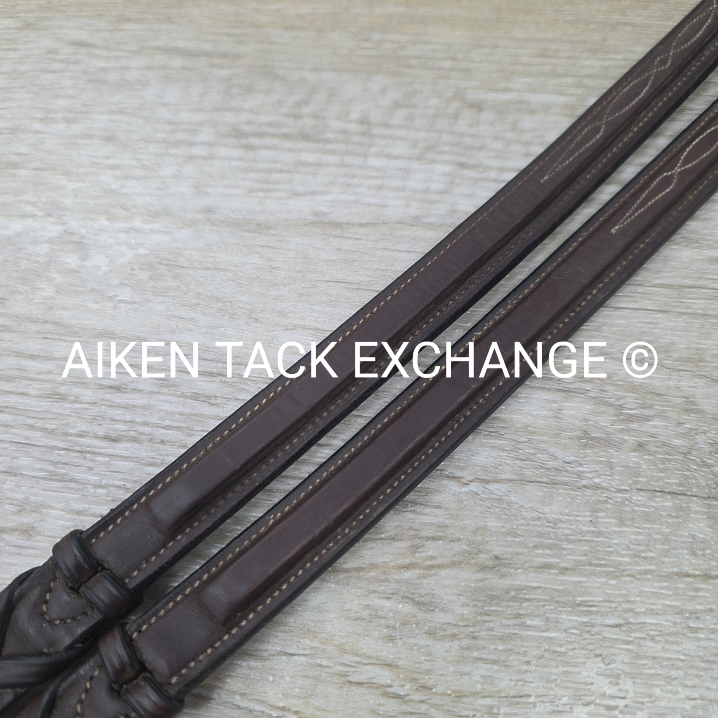 Dy'on Square Raised Fancy Stitched Laced Reins, Brown, 56"