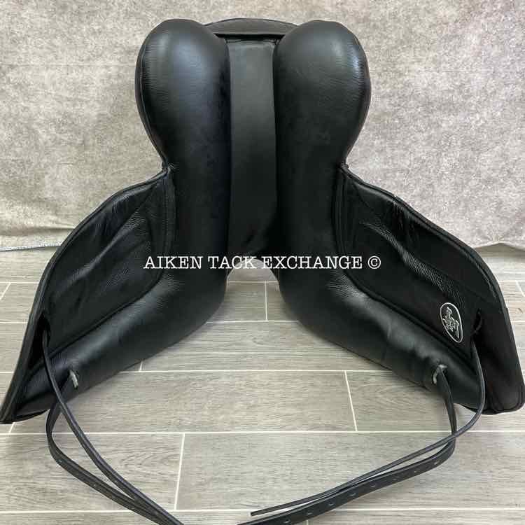 **SOLD** 2020 Custom Saddlery Wolfgang Omni Monoflap Dressage Saddle, 17.5" Seat, Adjustable Tree, Wool Flocked Panels