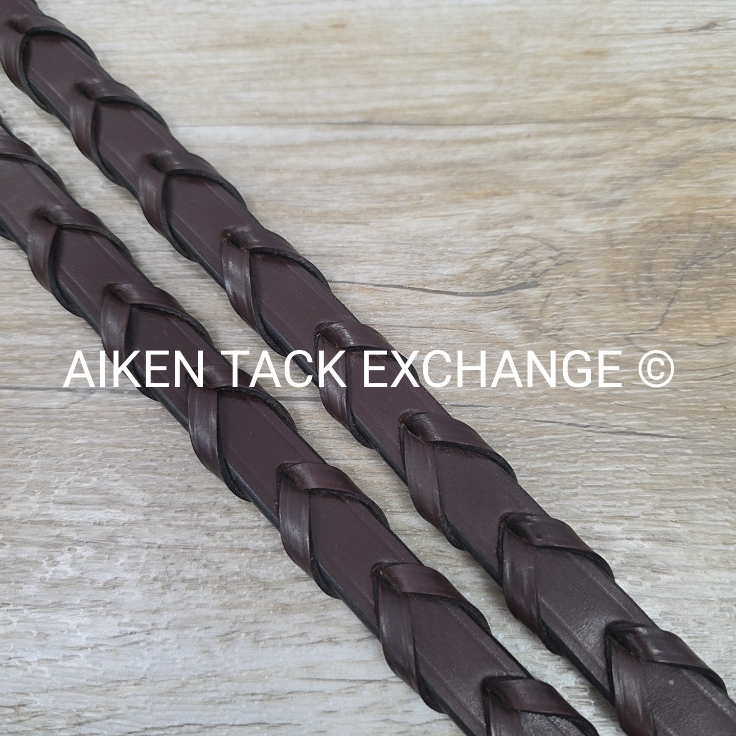 KL Select Red Barn Round Raised Fancy Stitch Laced Reins, Brown, Size Full