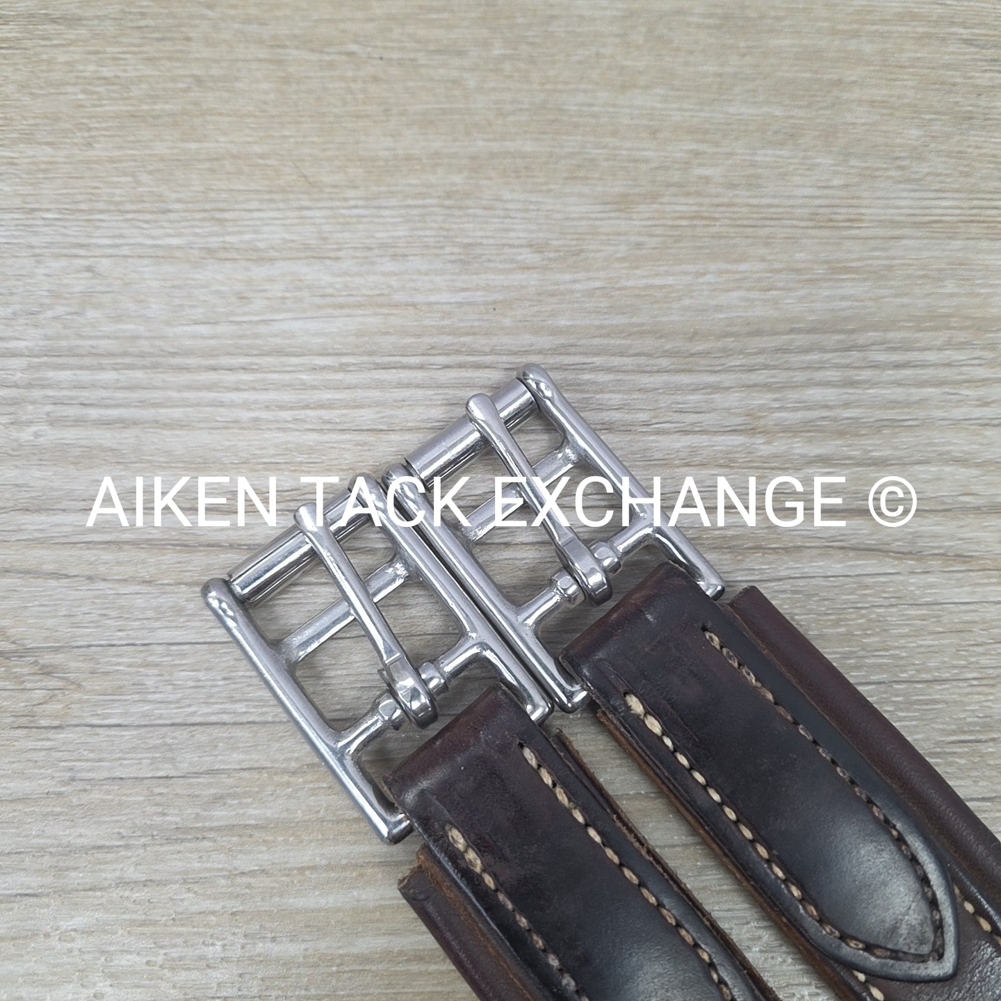 SmartPak Fancy Stitch Girth with Elastic on One Side, Brown, 48"