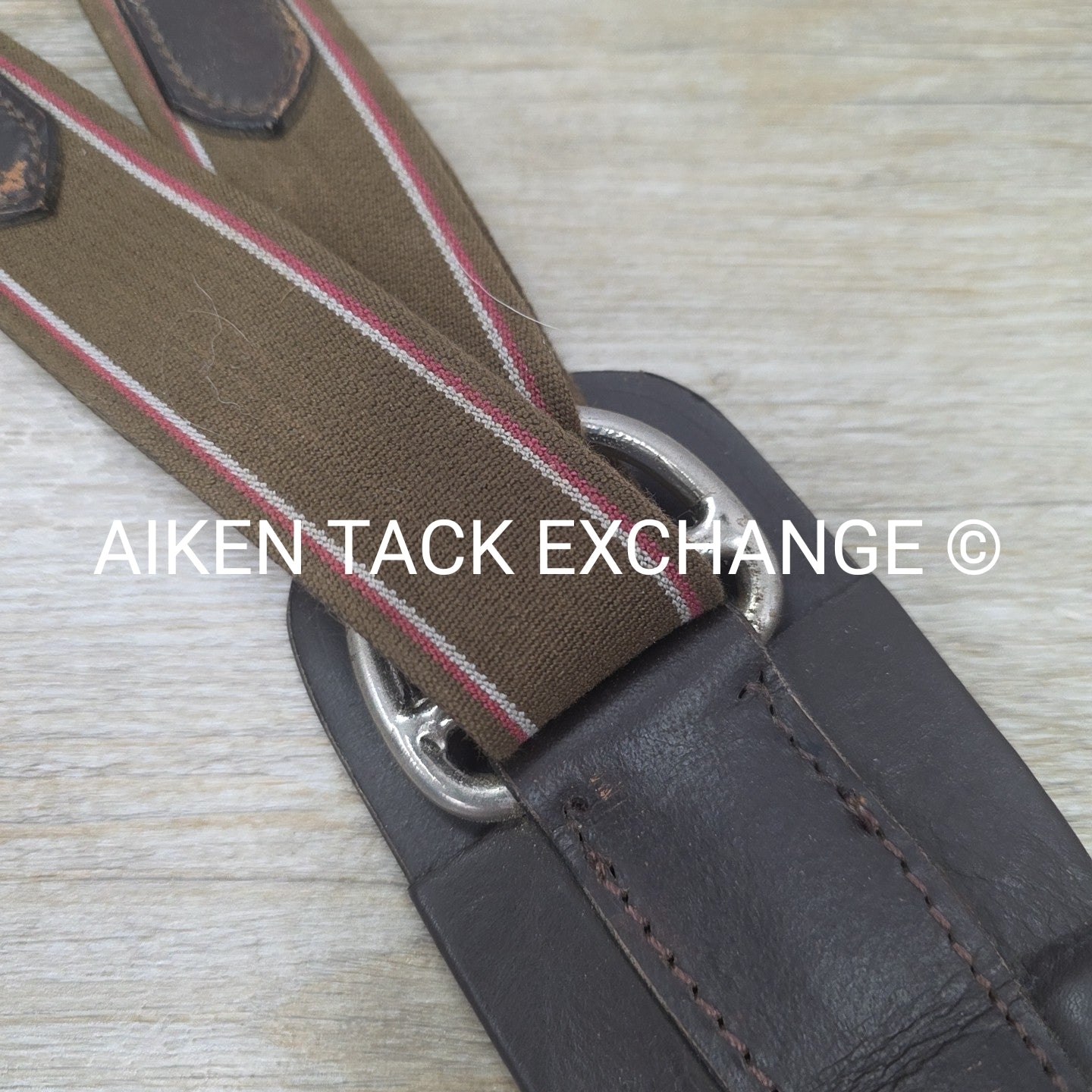 Leather Double End Elastic Equalizer Girth, Brown, 48"