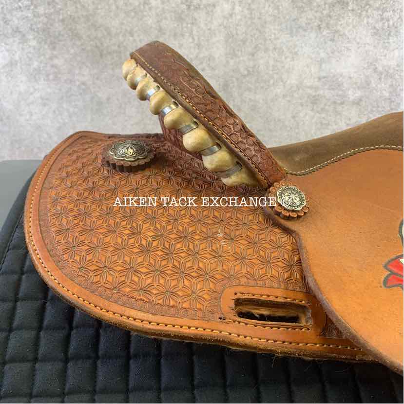 Cactus Saddlery Barrel Racing Trophy Western Saddle, 14" Seat, Wide Tree - Full QH Bars