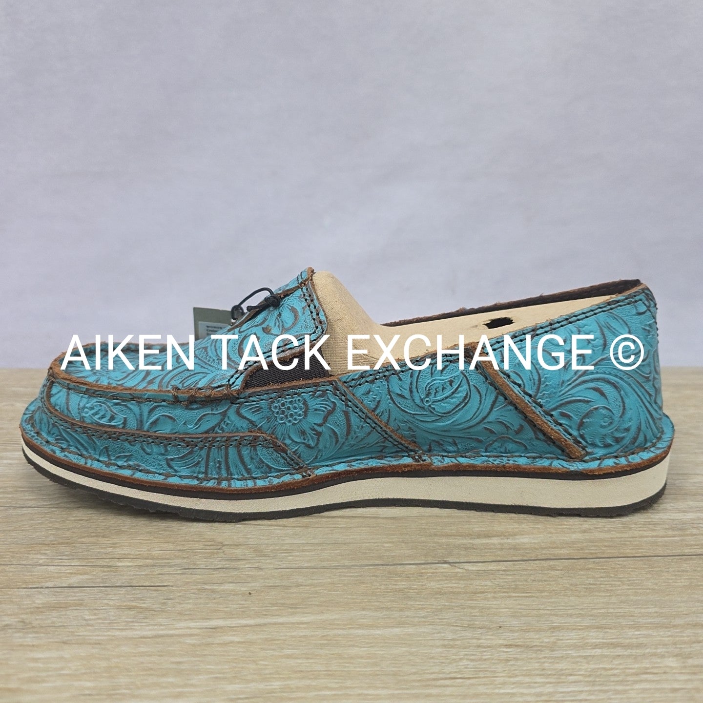 Ariat Brushed Turquoise Floral Embossed Cruisers, Brand New, Size 7.5