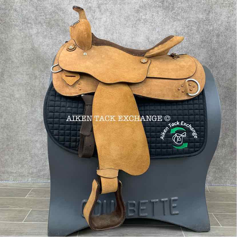 Roughout Training Western Saddle, 16" Seat, Regular Tree - Semi QH Bars