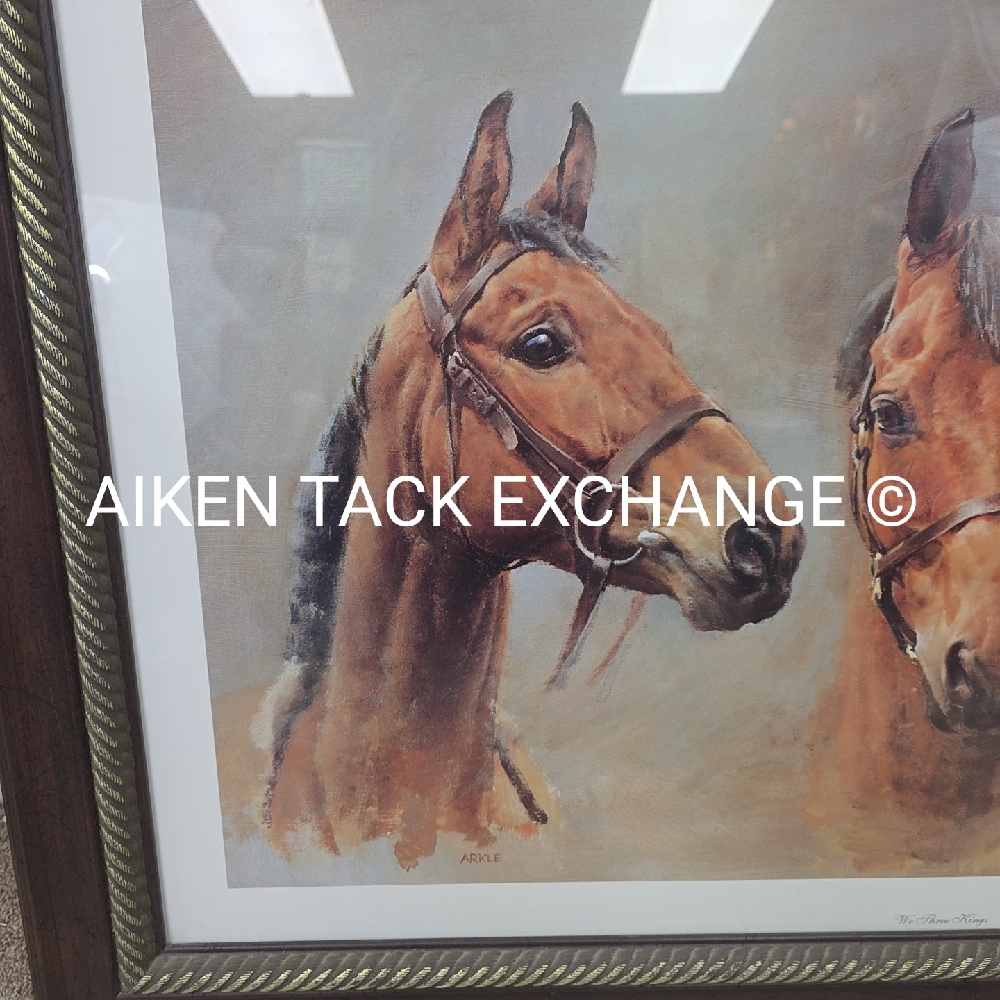 Framed Horse Print, 40" x 26"