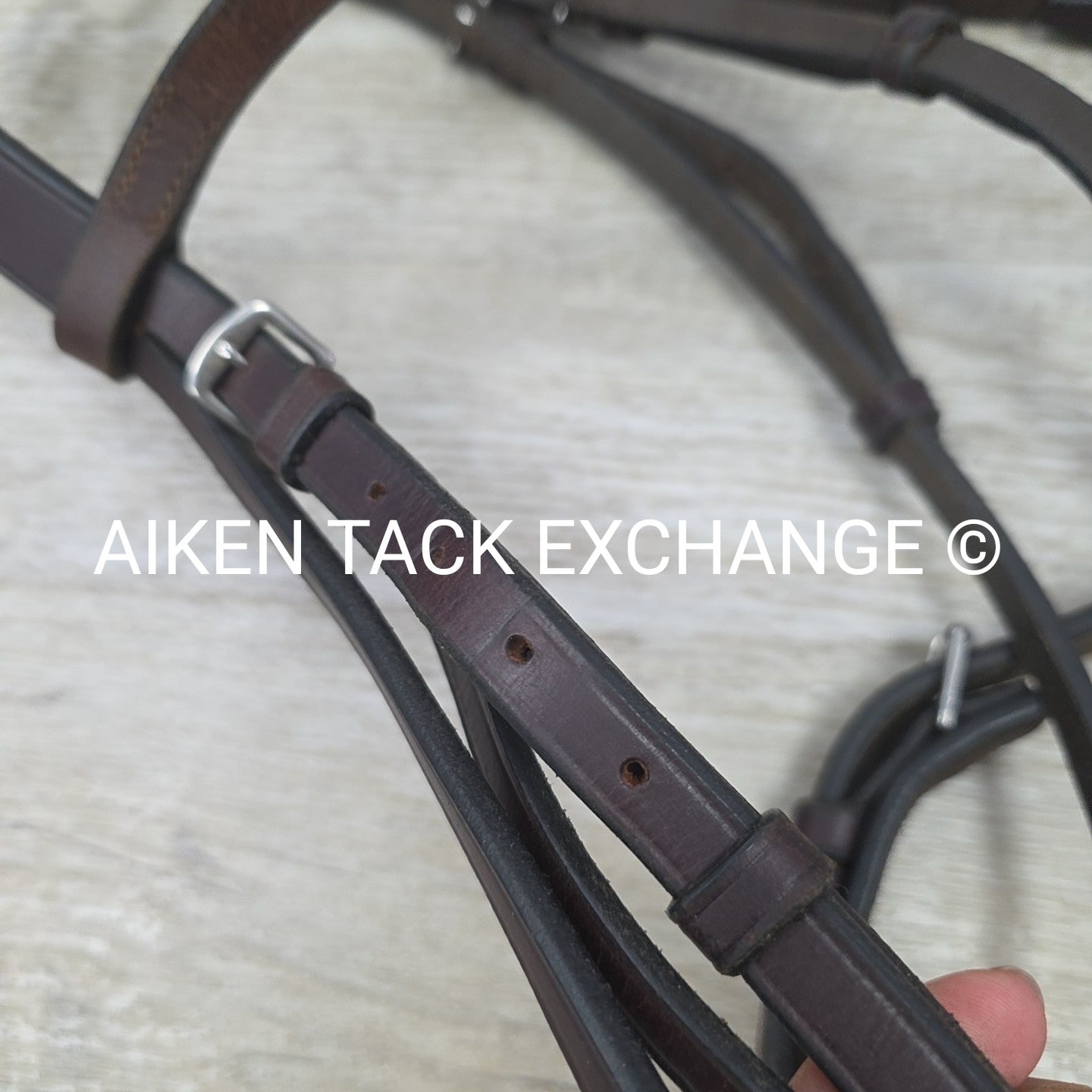 Flat Hunt Bridle with Matching Laced Reins, Brown, Size Cob
