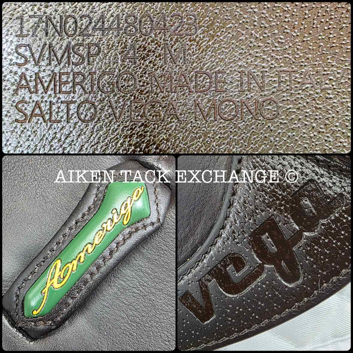 2023 Amerigo Vega Salto Monoflap Jump Saddle, 17" Seat, Medium Tree, Wool Flocked Panels